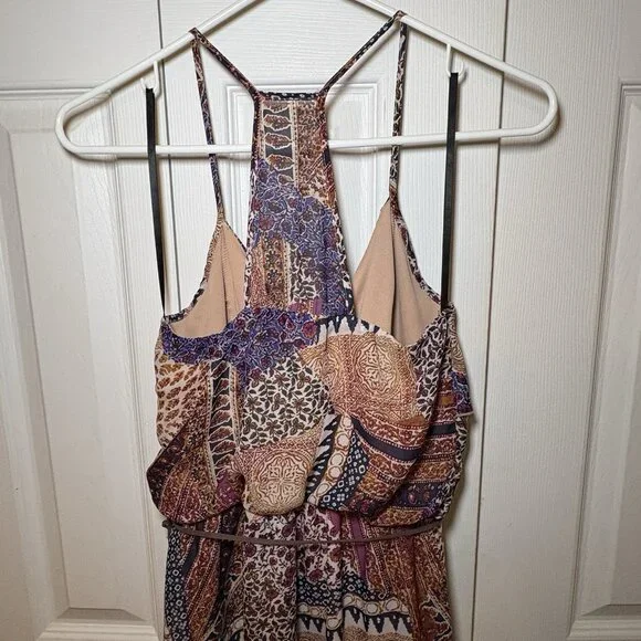 City Triangles Maxi Halter Dress Size‎ Small Patchwork Tribal Boho Lined - Picture 4 of 10